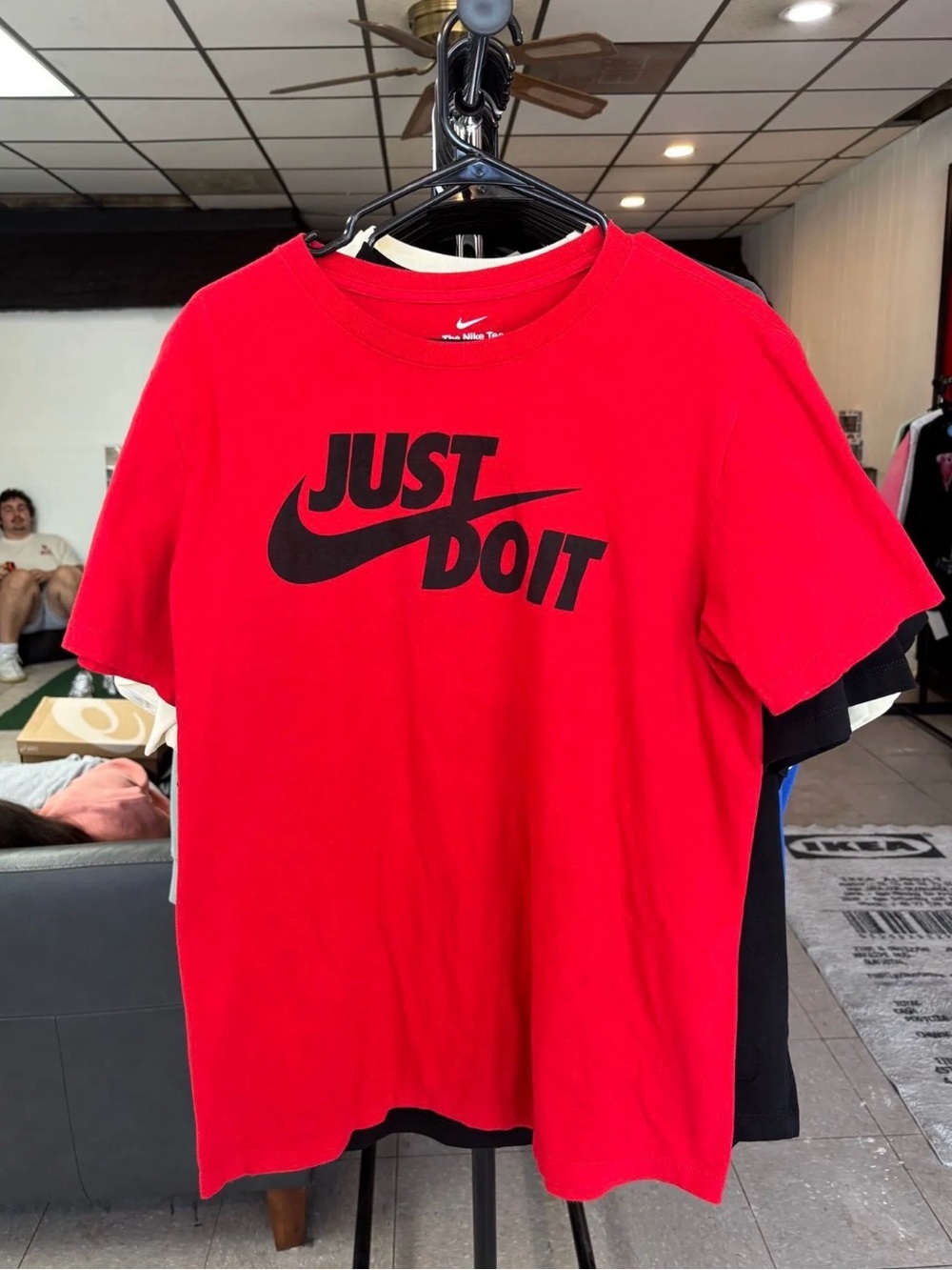 NIKE TEE RED JUST DO IT SIZE LARGE